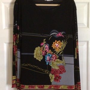 Black sequined tunic.